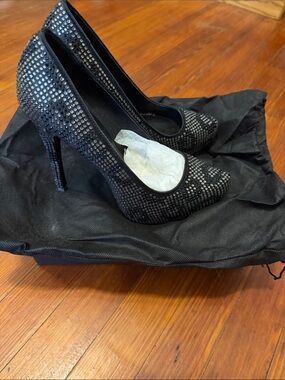 New in box Report Black Crystal-Embellished Stiletto Pumps 8.5